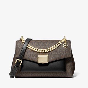 Michael kors Lita Medium Two-Tone Logo Crossbody Bag